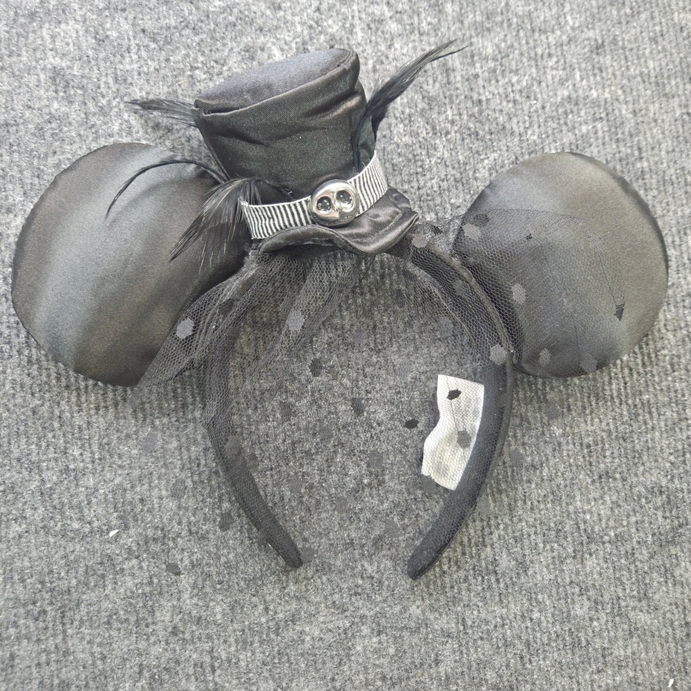 Disney Parks Nightmare Before Christmas Ears Headband Jack Skellington Veil Hat